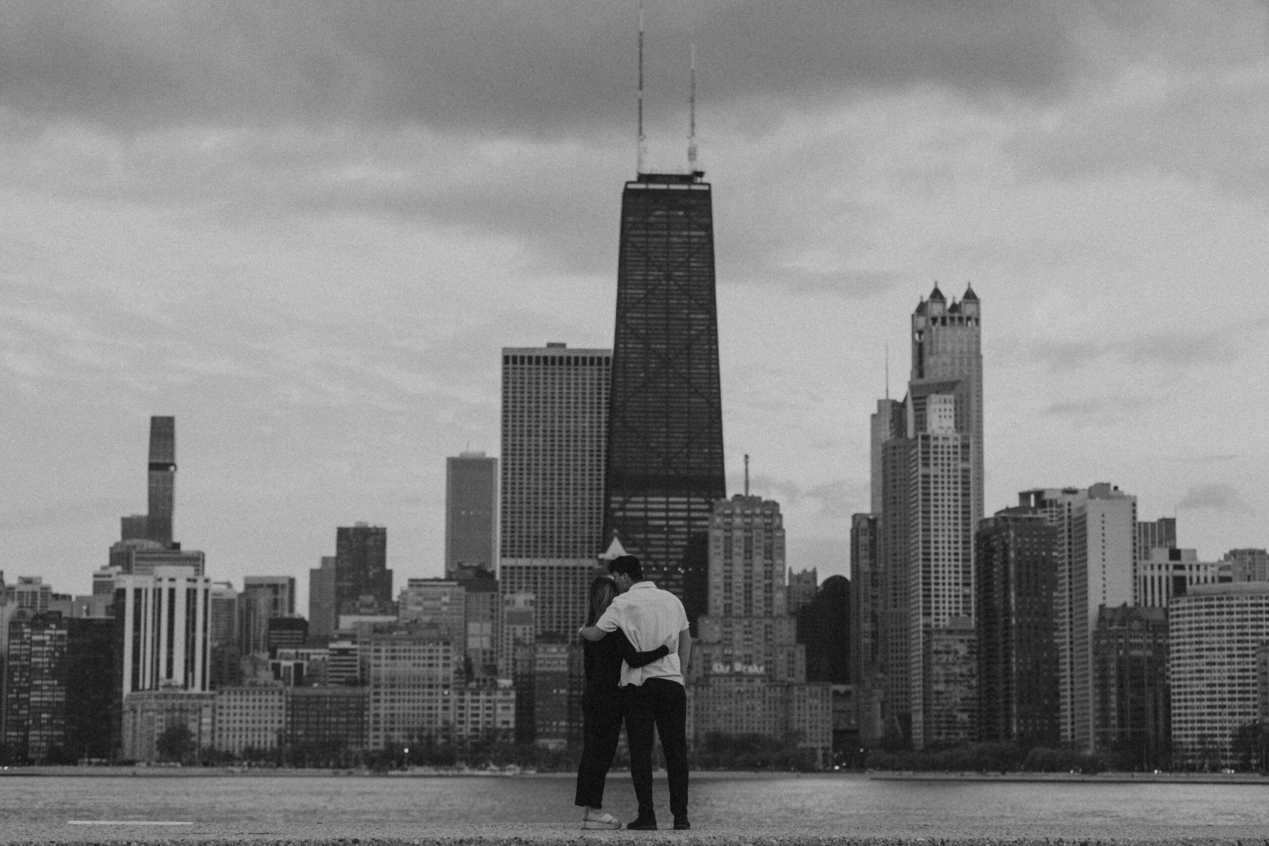 Chicago Skyline Engagement Photo